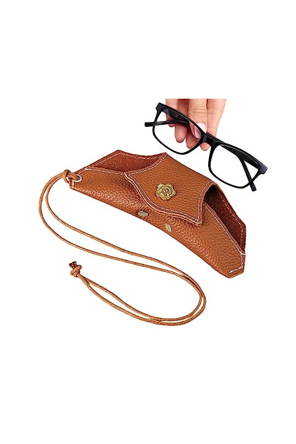 Rianpesn étui à lunettes souple, Étui à lunettes, étui à soleil avec dragonne, Étui à lunettes, support porte-lunettes, porte