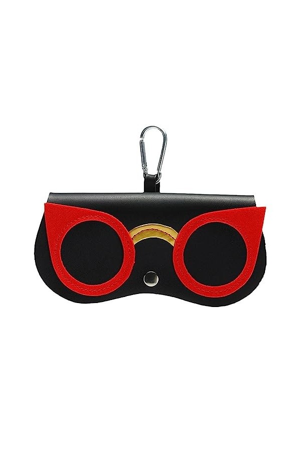 ZXCVWWE Étui à lunettes de soleil portable en cuir PU pour femme - Motif dessin animé