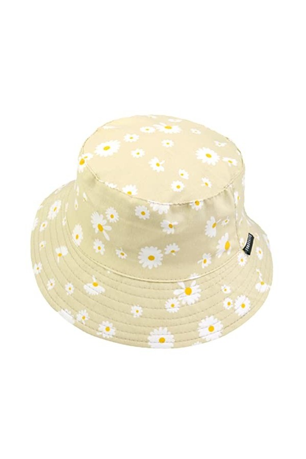 VECRY Femmes Bobs Coton Réversible Chapeau Seau Casquette Extérieure Pliable Été Plage Chapeaux M,Solide-Bordeaux 