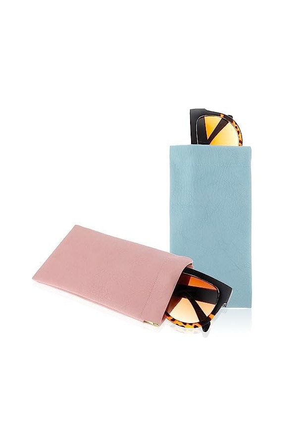 Cobee étui à lunettes de soleil en cuir souple fermeture à pincement portable étui à lunettes de voyage sac de soleil sac de 