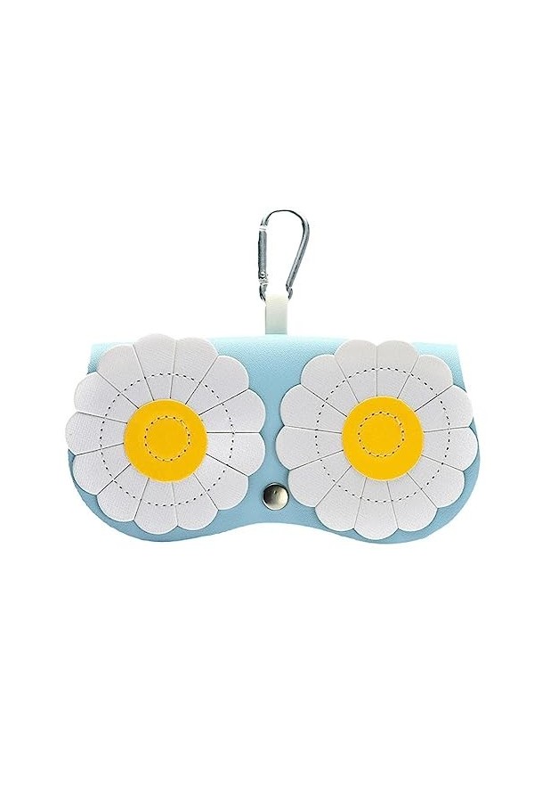 Boîte à lunettes de soleil portable en cuir PU pour femme avec motif dessin animé, Black Eye, taille unique