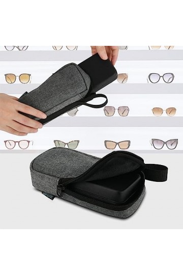 Mgichoom Étui à lunettes, Porte-lunettes voyage pour lunettesoleil, protection voyage, étui à lunettesoleil en cuir PU unisex