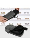 Mgichoom Étui à lunettes, Porte-lunettes voyage pour lunettesoleil, protection voyage, étui à lunettesoleil en cuir PU unisex