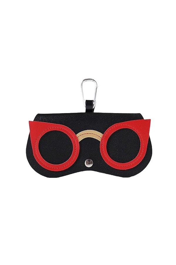 INS Étui à lunettes de soleil portable en cuir PU pour femme Motif dessin animé