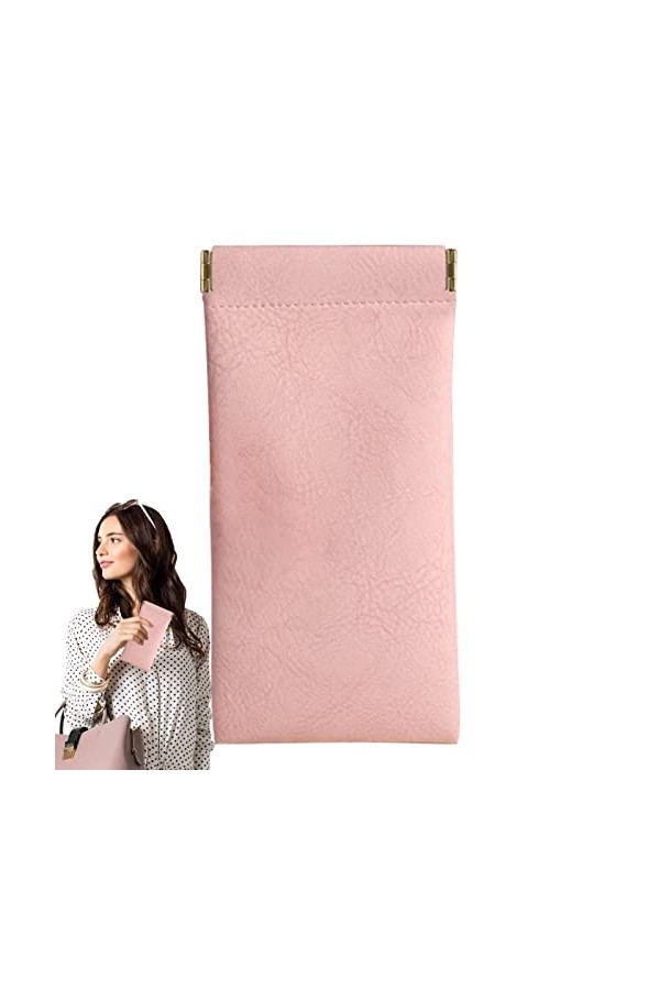 Basii Sac de Rangement pour Lunettes - Sac Organisateur de Lunettes de Soleil - Lunettes en Cuir PVC Sac de Transport Doublur