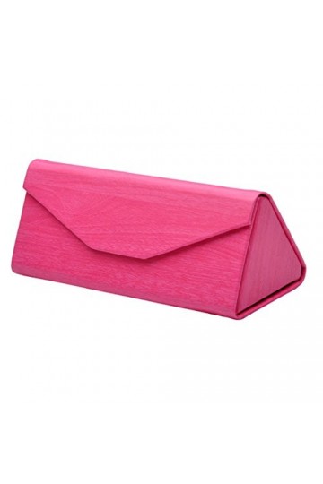 Dosige Étui à lunettes avec fermeture éclair et triangle pliable pour lunettes de soleil, lunettes coquille rigide Rose 