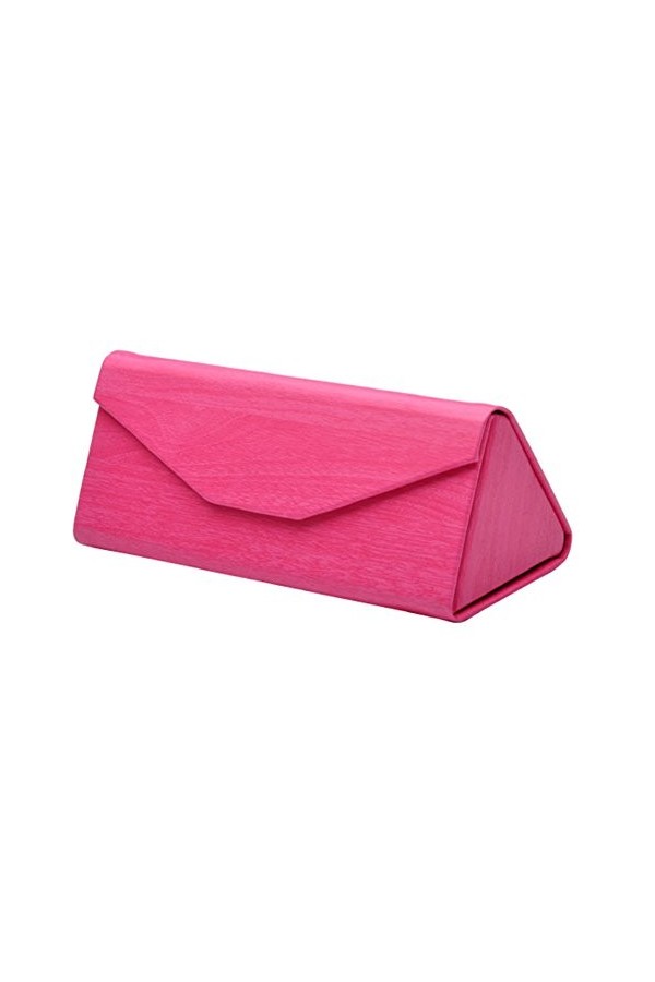 Dosige Étui à lunettes avec fermeture éclair et triangle pliable pour lunettes de soleil, lunettes coquille rigide Rose 