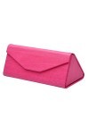 Dosige Étui à lunettes avec fermeture éclair et triangle pliable pour lunettes de soleil, lunettes coquille rigide Rose 