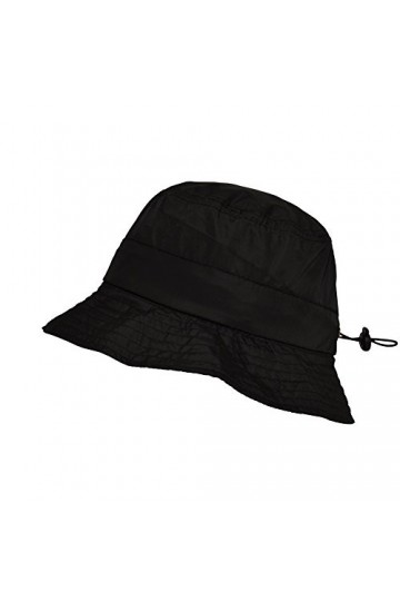 TOUTACOO, Bob Imperméable en Nylon repliable dans sa poche intégrée, Chapeau de pluie, Noir, Taille unique 57/58 cm Max