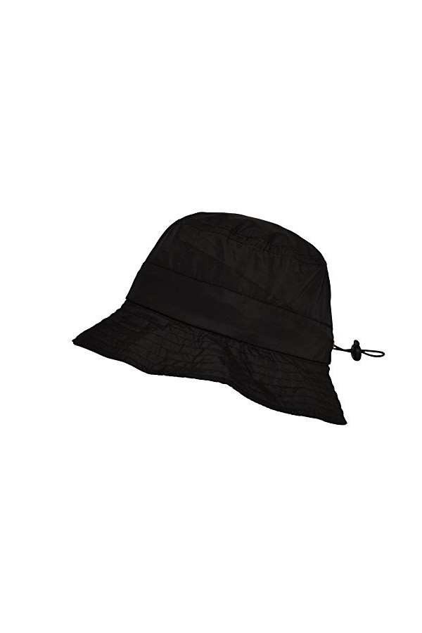 TOUTACOO, Bob Imperméable en Nylon repliable dans sa poche intégrée, Chapeau de pluie, Noir, Taille unique 57/58 cm Max