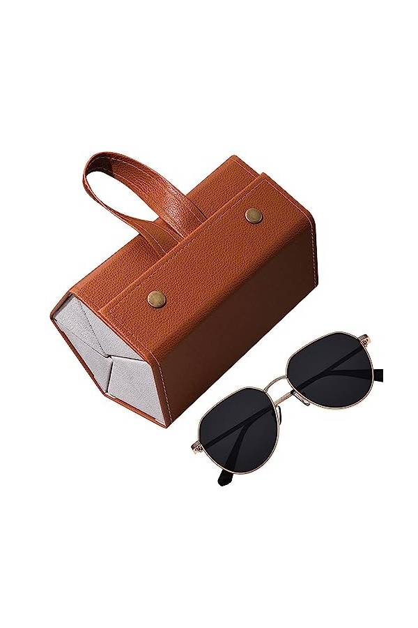 Moonyan Étui à voyage - Organisateur soleil pliable portable en cuir PU - Boîte rangement portable pour lunettes, organisateu