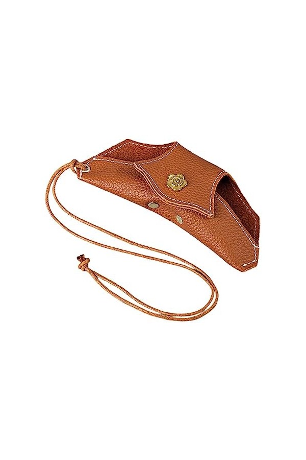 Zceplem Étui à lunettes souple - Étui à soleil avec dragonne - Porte-lunettes en cuir souple pour les voyages, a, 1