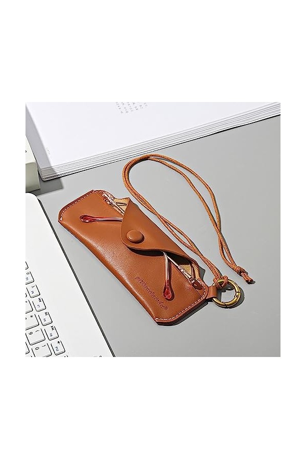 Jomewory LunetteSoleil Mo- Pochette Portable Pour LunetteSoleil Avec Dragonne - Sac LunetteSoleil Mince Portatif En Cuir Poch