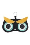 LIUZHIPENG Étui à lunettes en cuir souple avec crochet pour lunettes de soleil Motif animal de dessin animé, chouette, taille