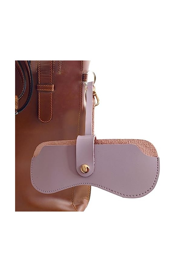 Raxove Pochette à lunettes | Sac à lunettes souple - Pochette portable mince pour soleil avec bracelet en cuir PU souple pour