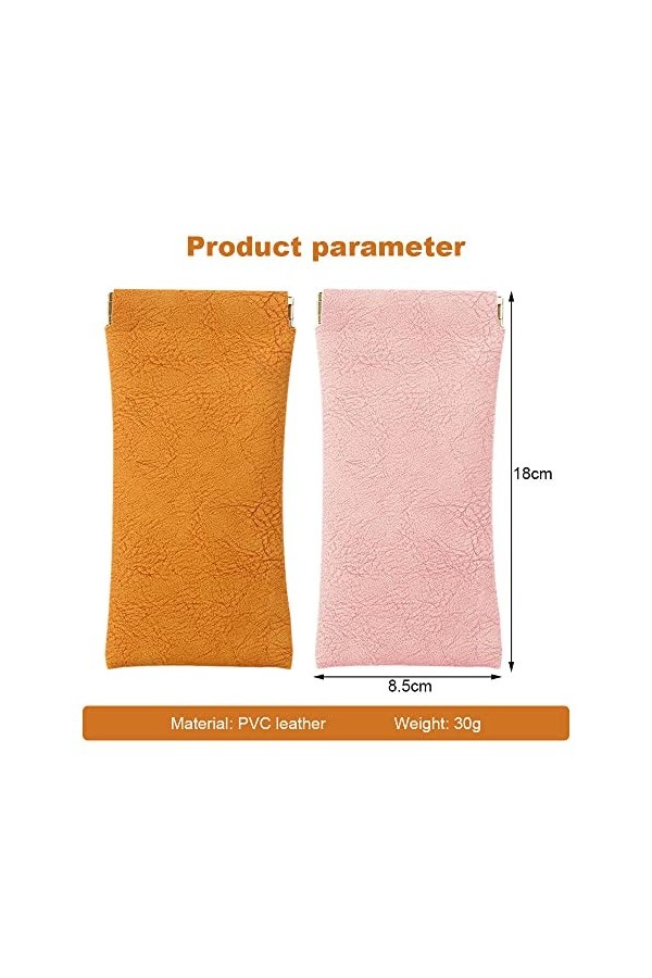 Zasjon étui Lunettes Souple 2 Pièces Cuir Boitier Lunettes de Soleil Pochette, Portable Voyage Lunettes Sac pour Femme Homme