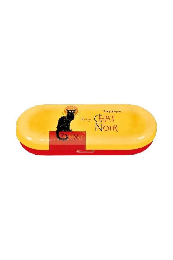 Fridolin 18726 Chat Noir Étui à Lunettes Métal Multicolore 16 x 6,6 x 2,8 cm