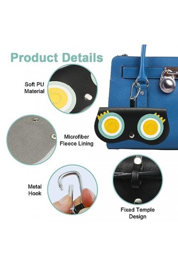 2 Pièces Etui Portable pour Lunettes de Soleil, Organisateur de Lunettes de Soleil pour Sac a Main, Dessin Animé Sac à Lunett