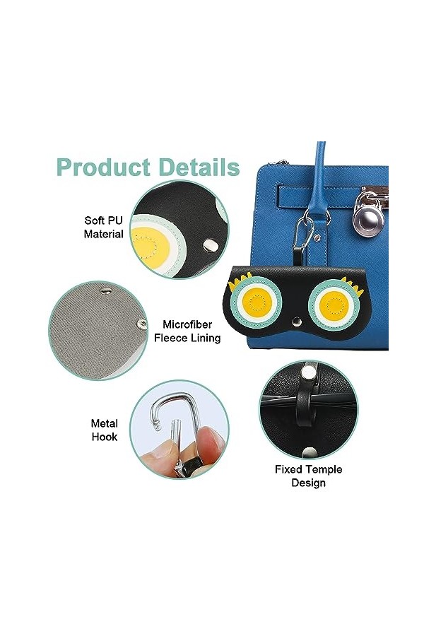 2 Pièces Etui Portable pour Lunettes de Soleil, Organisateur de Lunettes de Soleil pour Sac a Main, Dessin Animé Sac à Lunett