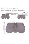 Sacs à Lunettes de Soleil 2 Pièces pour Homme et Femme Portable Mince Étuis à Lunettes Extérieur Etui Lunettes Cuir PU avec L