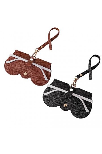 XIXKOLYU® Étui à lunettes de soleil en cuir souple 2 pièces - Étui à lunettes de soleil tendance Sac à lunettes portable pour