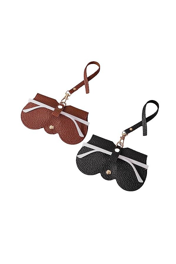 XIXKOLYU® Étui à lunettes de soleil en cuir souple 2 pièces - Étui à lunettes de soleil tendance Sac à lunettes portable pour