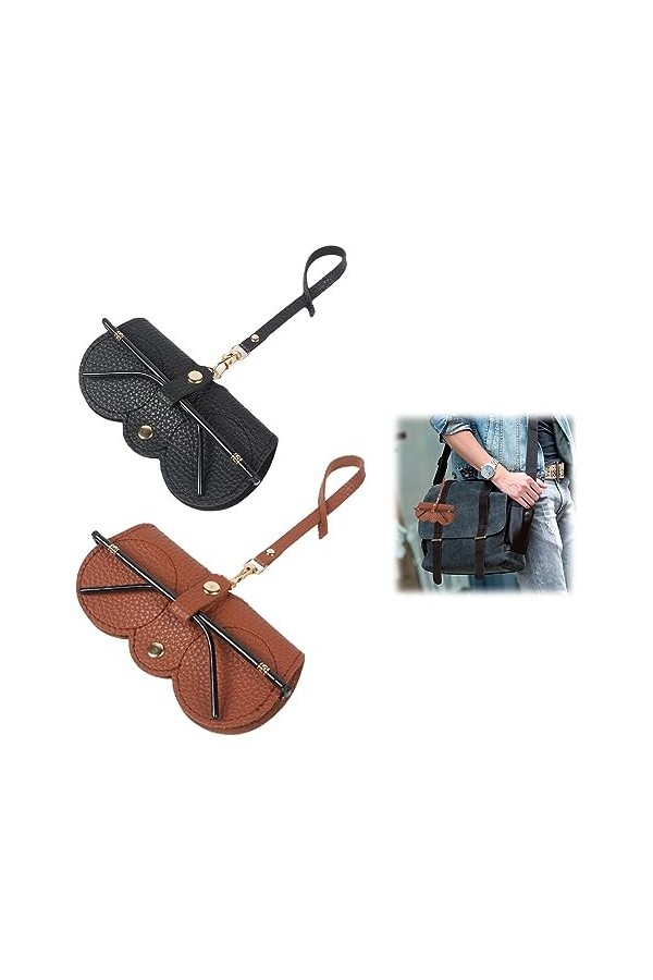 QEEROYO Étui à Lunettes Portable, Sac Organisateur De Lunettes, 2 Pièces Etui Lunettes Souple Femme, Etui Lunettes Souple, Et