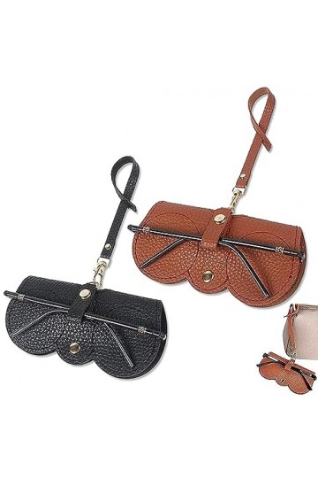 BNGXR Étui à Lunettes de Soleil Tendance, 2 pièces Sac à Lunettes de Soleil en Cuir Souple, Étui à Lunettes Mince Portable, S