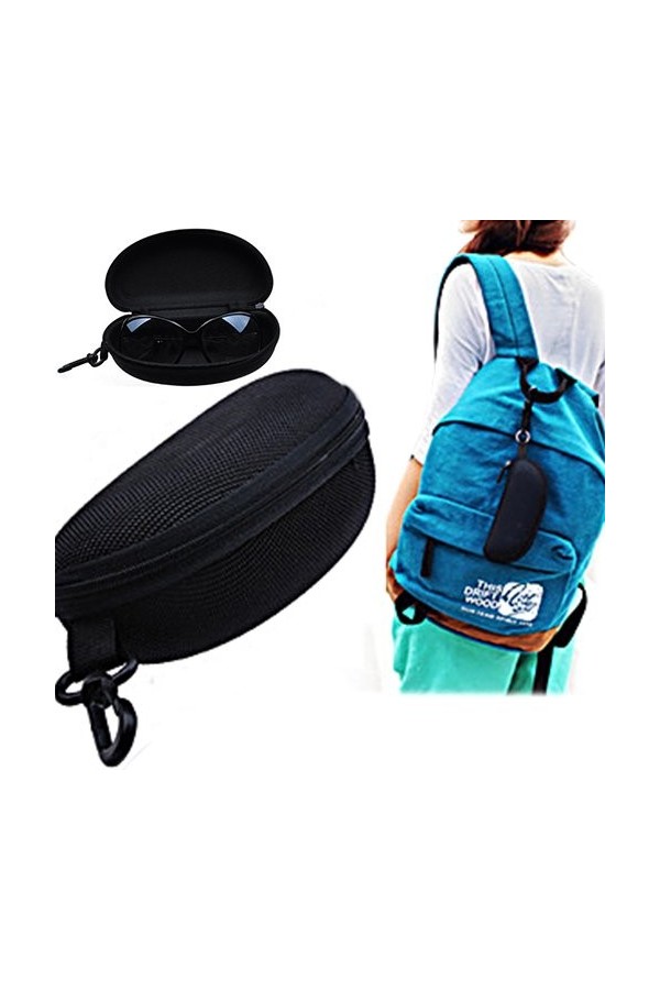 Brussels08 1 étui Portable créatif à Fermeture éclair pour Lunettes de Soleil avec Mousqueton en Plastique, Lunettes de Solei