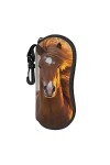 Étui à lunettes de soleil en néoprène ultra léger avec fermeture éclair et clip de ceinture Motif cheval