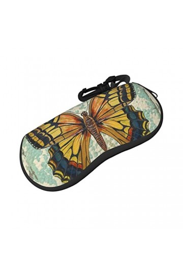 Étui à lunettes de soleil rétro en néoprène avec fermeture éclair et clip de ceinture