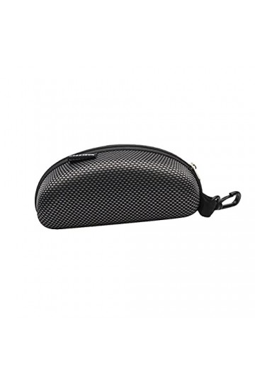 JIJK Lot de 2 grands étuis à lunettes de soleil – Étui rigide avec fermeture éclair et crochet – Étui de protection à rabat d