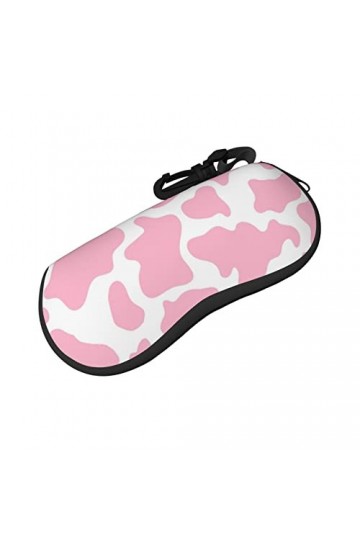 Étui à lunettes souple ultra léger en néoprène avec fermeture éclair et clip ceinture Rose