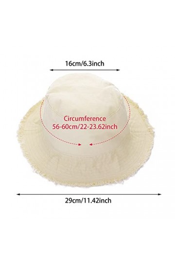 Yolev Soleil Seau Chapeau Femmes Plage Chapeaux Sun Bucket Hat de Seau Chapeau de Pêcheur Coton Casual Soleil Décontracté Ran