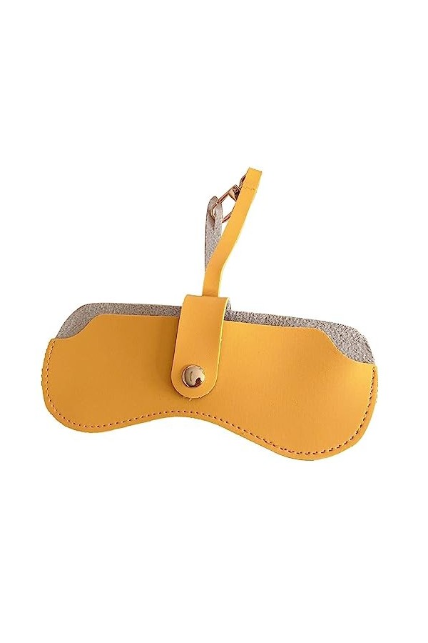 Étui à lunettes fin et tendance – Pochette portable fine pour lunettes de soleil avec bracelet en cuir synthétique souple – P