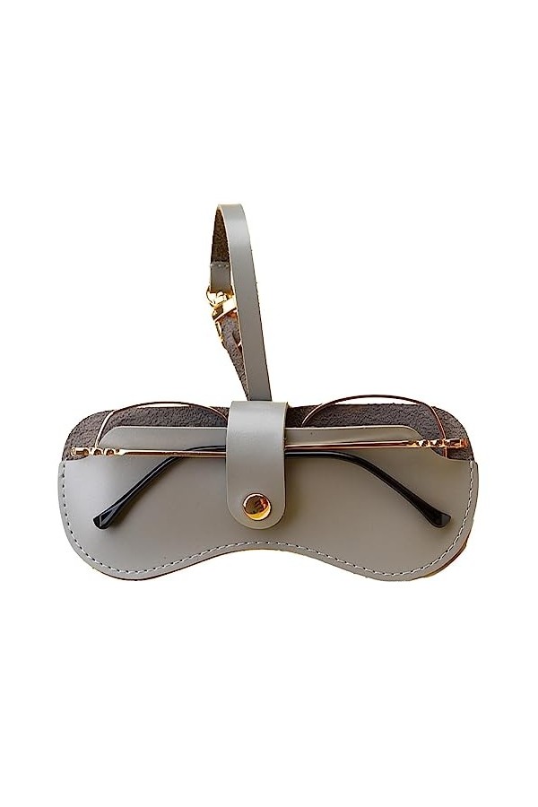 Étui à lunettes fin et tendance – Pochette portable fine pour lunettes de soleil avec bracelet en cuir synthétique souple – P