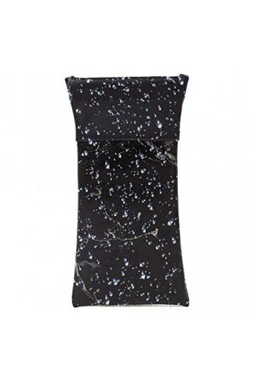 WOTEG Sac à lunettes en cuir | Étui à lunettes marbré étanche | Étui à lunettes souple Squeeze Seal, pochette en cuir PU pour