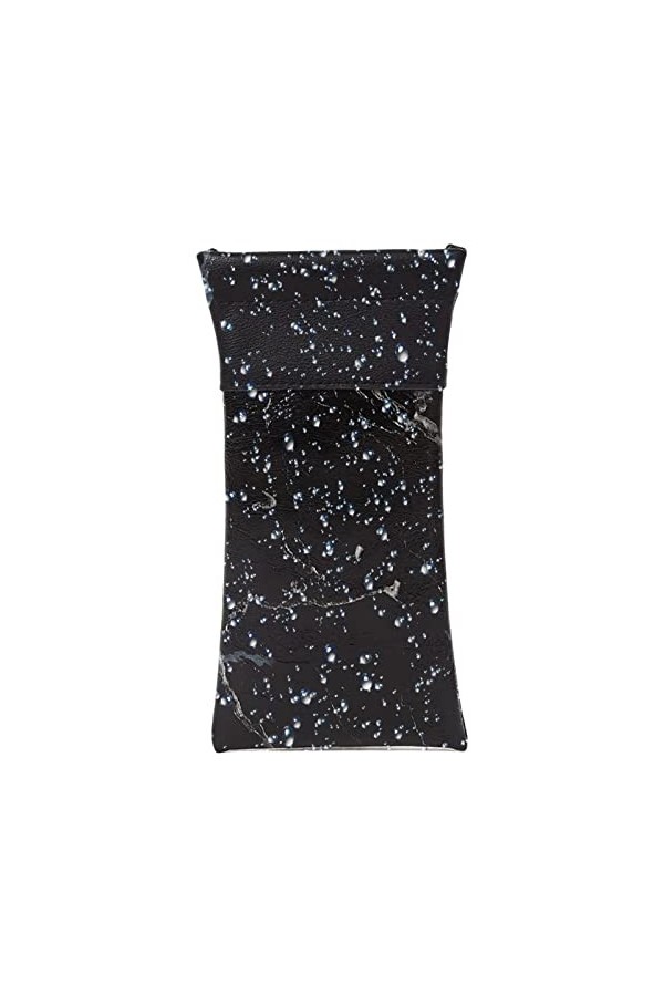 WOTEG Sac à lunettes en cuir | Étui à lunettes marbré étanche | Étui à lunettes souple Squeeze Seal, pochette en cuir PU pour