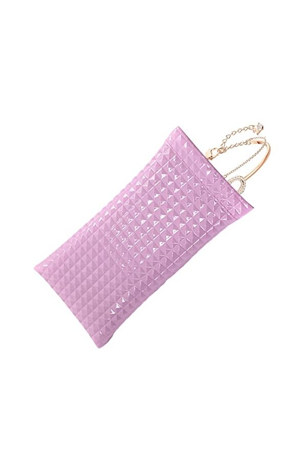 Cyhamse Pochette à Lunettes - Étui à Lunettes en Cuir PU Sac à Lunettes à la Mo,Sac à Lunettes léger à Presser pour Lecture e