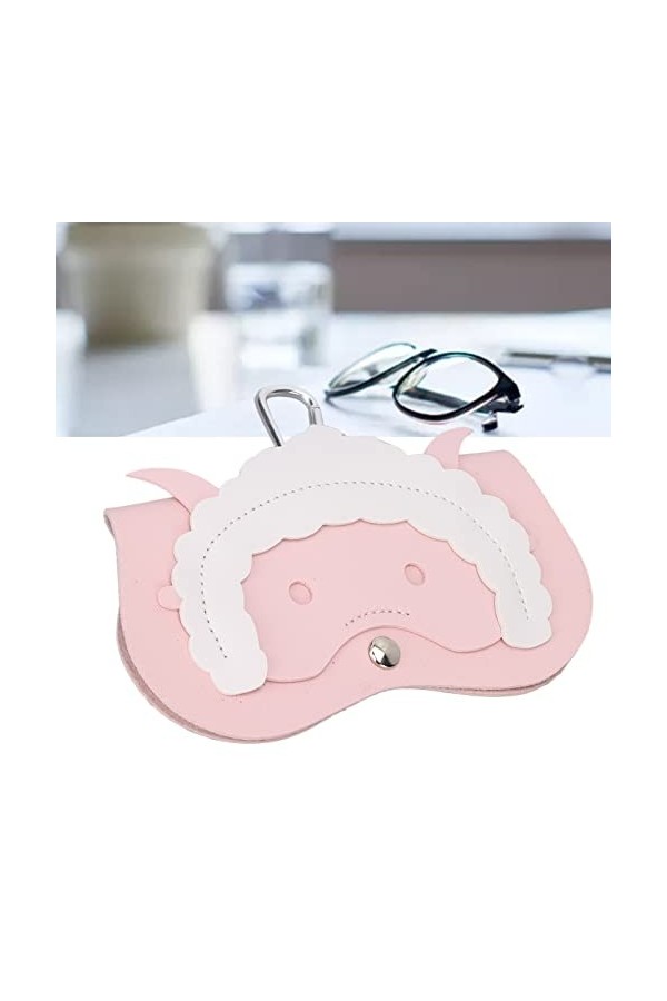 Étui à Lunettes de Soleil, Sac à Lunettes de décoration Portable Mignon pour Femmes pour Hommes pour Enfants Rose