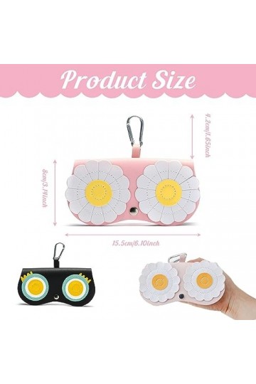 Sac à Lunettes de Soleil en Cuir 2 pcs, Lunettes de Poche Portable Femmes, Étui pour Lunettes de Soleil, Etui Lunettes Portab