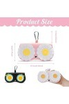 Sac à Lunettes de Soleil en Cuir 2 pcs, Lunettes de Poche Portable Femmes, Étui pour Lunettes de Soleil, Etui Lunettes Portab