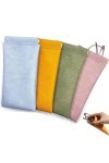 Lot de 4 étuis à lunettes, étui à lunettes, étui à lunettes en cuir PU, dessus souple et portable, étui à lunettes, lunettes,