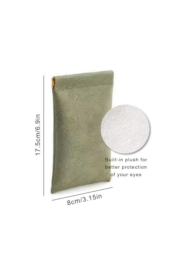 Tadipri étui Lunettes Souple 2 pièces, PU Cuir Boitier Lunettes Lecture Sac pour Femme Homme Enfant Étui portable en cuir sou