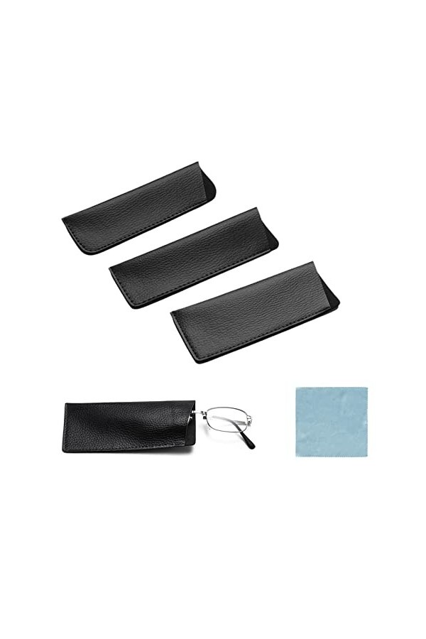 Étui Pour Lunettes de Soleil,Etui A Lunettes en Cuir,Sac Souple de Lunette,Etui à Lunettes en Cuir Souple,Avec 1 pièce de tis