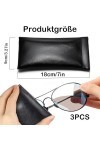 Lot de 3 étuis à lunettes en cuir PU Étui à lunettes souple en cuir portable anti-rayures Étui à lunettes Étui à lunettes en 
