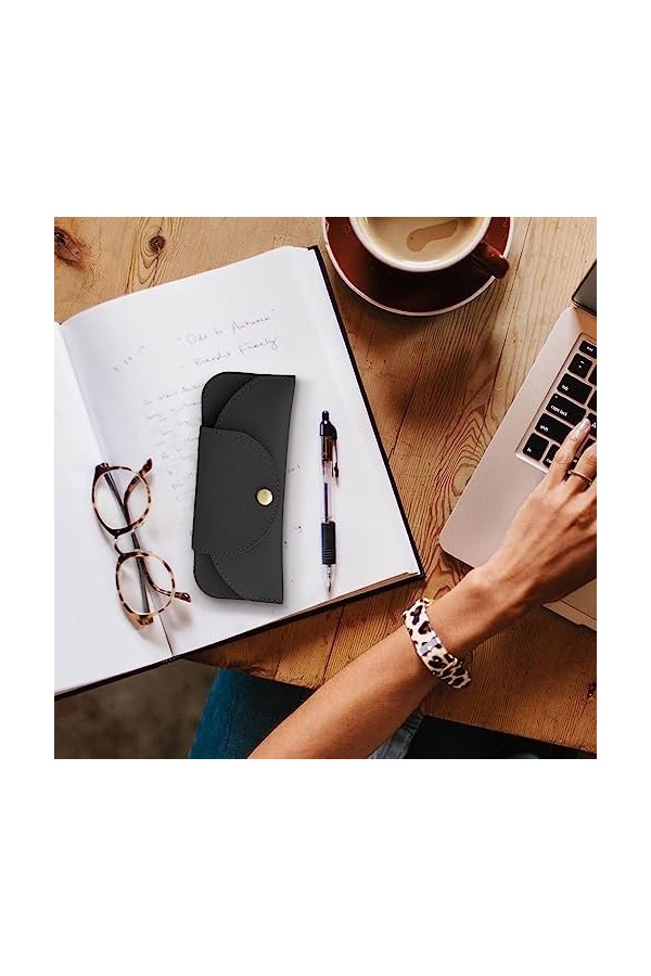 Eayoly Étui à Lunettes Souple pour Femme - Étui à Lunettes Portable Porte-Lunettes en Cuir PU - Rangement pour Organisateur L