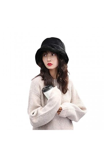 Chapeau de Seau Automne Hiver en Fausse Fourrure avec Bord Large Chapeau de Pêcheur Chaud Doux Confortable Hommes Femmes Bonn