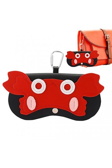 Joberio étui à Lunettes Souple | Pochette à Lunettes en Cuir Animal Mignon avec Double sécurité | Pochette Protection Lunette