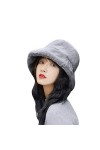 Chapeau de Seau Automne Hiver en Fausse Fourrure avec Bord Large Chapeau de Pêcheur Chaud Doux Confortable Hommes Femmes Bonn